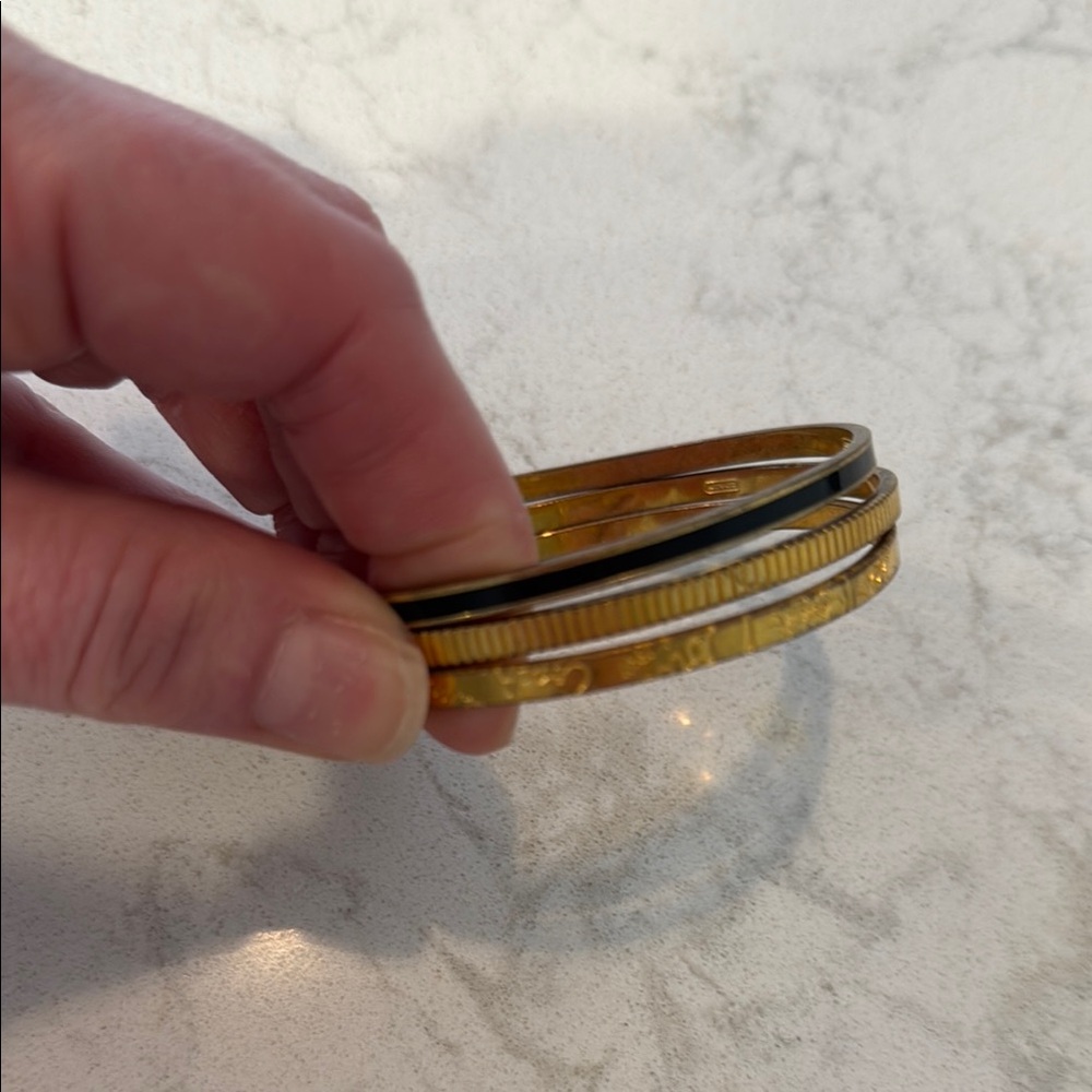 Coach Gold and Black Bangle Set